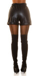 Sexy Highwaist leather look shorts with ruched waistband black Einheitsgroesse