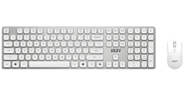 MSI FORGE K210 bielostrieborná / Bezdrôtová sada klávesnice a myši / bezdrôtová / dobíjacia / USB / CZ+SK layout (S11-43CS308-Y92)