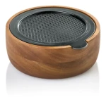 AdHoc Strúhadlo CutServe akácie/čierna nerez, okrúhle / Strúhadlo / nerezová čepeľ / O 12,5 cm