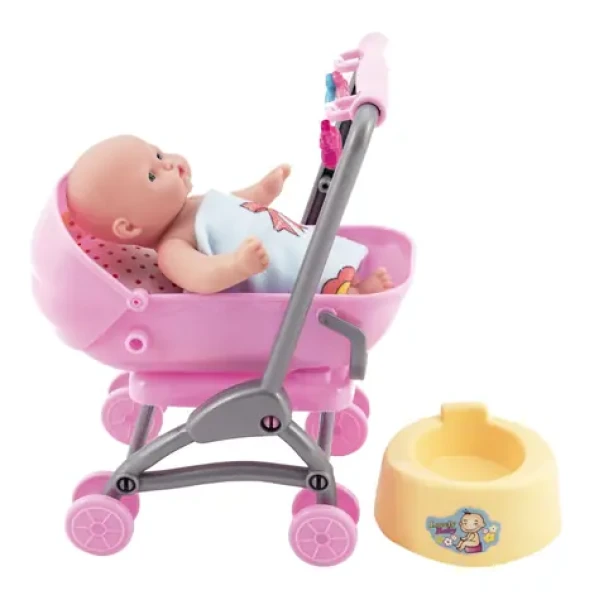 TEDDIES Bábika bábätko s kočíkom