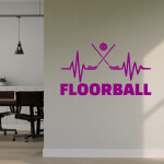 Veselá Stena Samolepka Floorball Farba: červená, Veľkosť: 60 x 35 cm