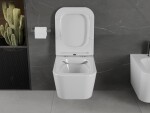 MEXEN - Madox Závesná WC misa Rimless vrátane sedátka s slow, Duroplast, biela 30154000