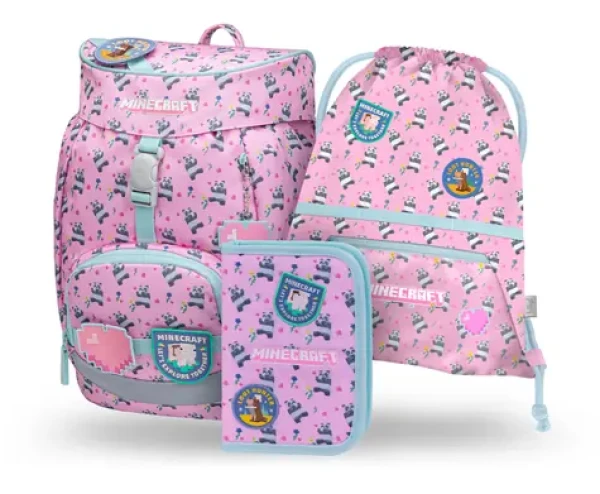BAAGL SET 3 Airy Minecraft Panda: batoh, peračník, sáčok (A-35980)