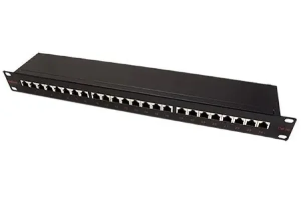 Roline Patch panel 19" STP čierny / Patch panel / CAT.5E / 24 portov / 1U (26.11.0328)