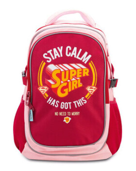 Presco Group Školský batoh s pončom Supergirl - STAY CALM / 46.5x32x17 cm / vhodný od 3. triedy (A-4447)