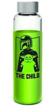 STOR Fľaša na pitie Mandalorian / 585 ml / sklo / silikónový návlek (ST00865EPM)