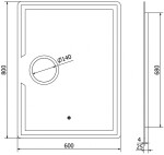 MEXEN - Onyx zrkadlo s osvetlením s kozmetickým zrkadlom 60 x 80, LED 600 9813-060-080-611-00