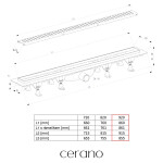 CERANO - Sprchový odtokový žľab, sifón gravitačná klapka - plast - DN50 - čierna matná - 92 CER-679255