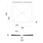 GSI - Keramická sprchová vanička, obdĺžnik 90x80x2cm, biela mat 46090809