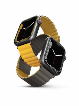 UNIQ REVIX Reversible Magnetic remienok pre Apple Watch 45 amp; 44 amp; 42mm - MUSTARD (horčicovo-khaki) (8886463680803)