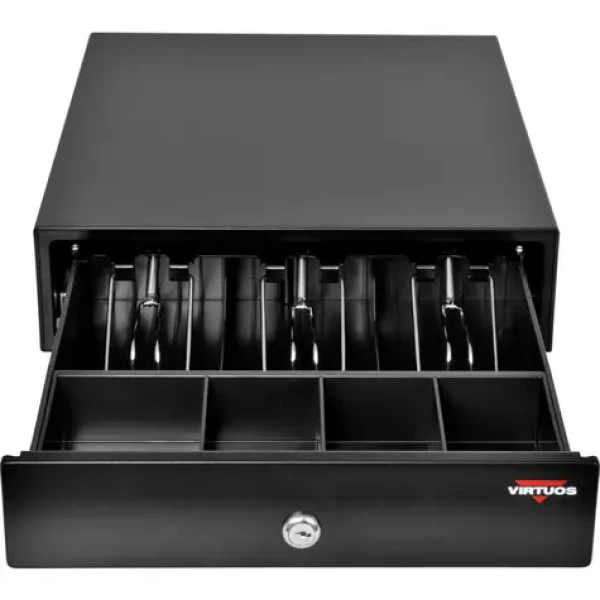Virtuos Pokladničná zásuvka EK-300C čierna / s káblom / zakladač 3/4 / 9-24V (EKN0111)