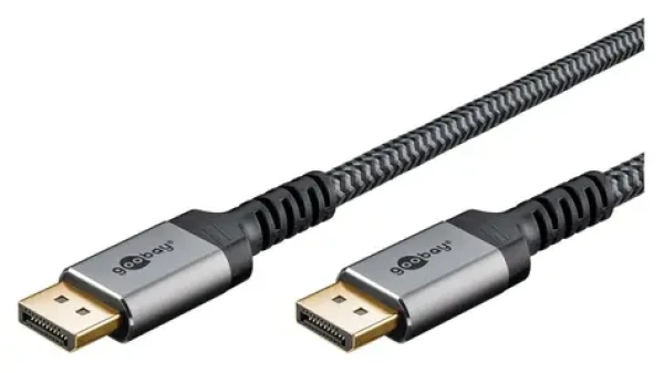 Goobay DisplayPort 3M šedá / Kábel / DisplayPort - DisplayPort / 2.0/2.1 / 54 Gbit/s (75681)