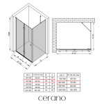 CERANO - Sprchovací kút Volpe L/P - 6 mm - chróm, transparentné sklo - 70x80x190 - zalamovacia CER-427180
