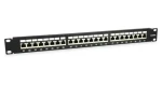 Equip 1U čierna / Patch panel / 24 portov / Cat6a FTP / 500 MHz / 19" (326625)