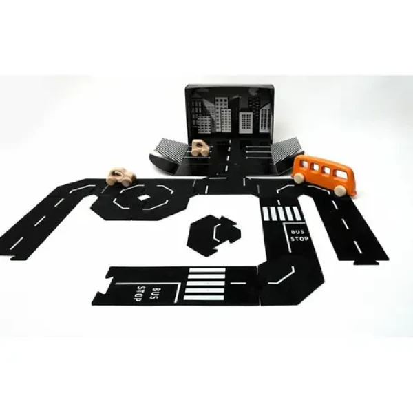 TODDLEROAD 2003 SADA MESTO - flexibilná cesta - 14 silikónových puzzle dielov