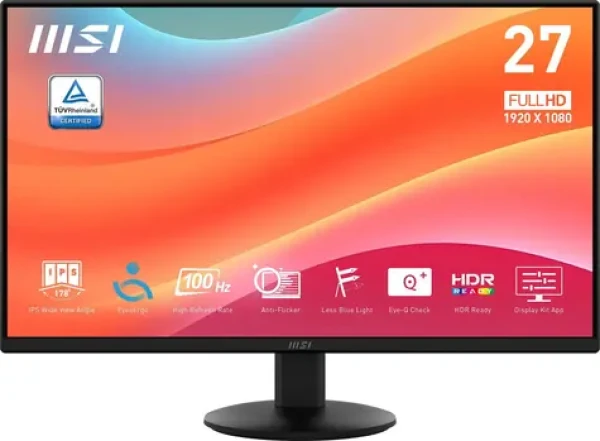 27" MSI PRE MP272L čierna / FHD / IPS / 16:9 / 1ms / 1300:1 / 250cd-m2 / HDMI + DP / VESA (PRO MP272L)