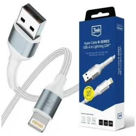3mk Hyper Cable N-SERIES USB-A na Lightning biela / Kábel / 1 m / 5V/2.4A 12W (5903108740753)
