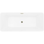 MEXEN/S - Velo Slim voľne stojaca vaňa 170 x 75, biela, sifón a prepad zlatá 52811707500-50