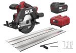 SKIL RED 3551AB / Aku okružná píla / 20 V / 1x 4,0 Ah / s vodiacou lištou (SW1E3551AB)