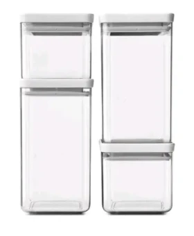 Brabantia TASTY+ Dózy na potraviny 4ks svetlo šedá / 2 x 0.7l amp; 2 x 1.6 l (12 25 69)