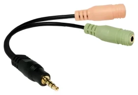 LogiLink CA0021 čierna / Audio adaptér / Jack 3.5mm 4pin (M) - 2x Jack 3.5mm (F) / 0,15m (CA0021)