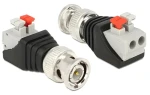 DeLock čierna, strieborná / Adaptér / BNC (M) - Terminal Block 2pin (65525)