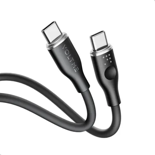 VOLTME Powerlink Moss Series CTC Kábel USB-C(M) 3A/60W 1m čierna / 2x USB-C(M) (C2022)
