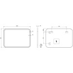 SAPHO - CETIS zrkadlo s LED osvetlením 100x70cm, čierna mat CT100