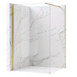 REA/S - Sprchová zástena Flexi Transparent / Brush Gold 130 KPL-K99278