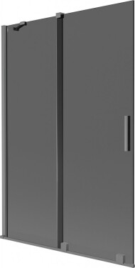 MEXEN/S - Velár dvojkrídlová posuvná vaňová zástena 120 x 150, grafit, grafit metal 896-120-000-41-95