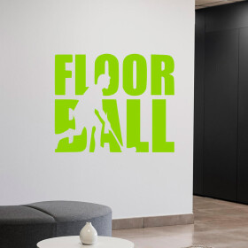 Veselá Stena Samolepka Nápis Floorball Farba: zelená, Veľkosť: 60 x 49 cm