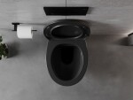 MEXEN - Egg Závesná WC misa vrátane sedátka s slow-slim, Duroplastu, čierny mat 30245070