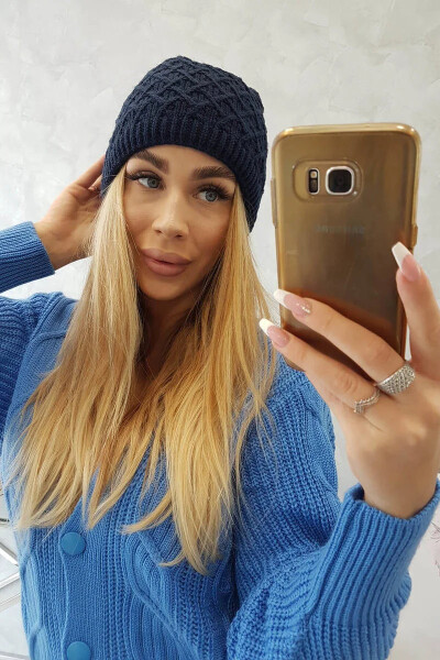 Fleecová čiapka K204 tmavomodrá - Oliwier UNI