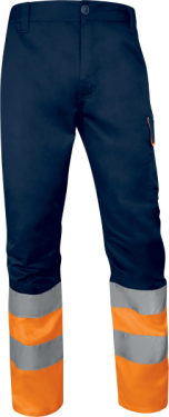 Reflexné pracovné nohavice Delta Plus M1PA2HVCL1 Farba: Modrá / oranžová, Veľkosť: 3XL (M1PA2HVCL1OR3X)