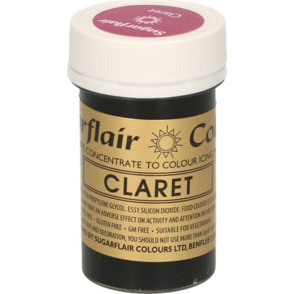 Gélová farba claret 25 g - Sugarflair - Sugarflair