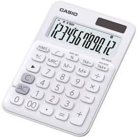 Casio MS-20UC stolná kalkulačka biela Displej (počet miest): 12 solárny pohon, na batérie (š x v x h) 105 x 23 x 149.5 mm; MS-20UC-WE