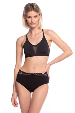 DÁMSKE MIDI NOHAVIČKY L-MOD1564MD BLACK-BEIGE XXXXL