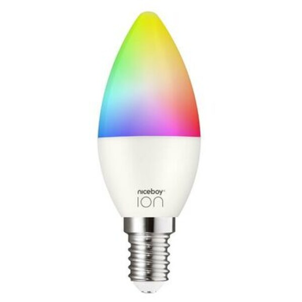 Niceboy ION SmartBulb RGB E14 6W (1 ks) / LED RGB / E14 / 6W / 470 lm / 2700-6500K / Wi-Fi (SC-E14)