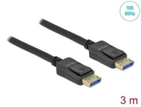 DeLock DisplayPort kábel 3M / Kábel / DP-DP / 10K / 60 Hz / 54 Gbps (80263)