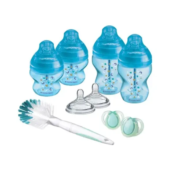 Tommee Tippee Sada dojčenských fľaštičiek C2N ANTI-COLIC s kefou Blue (422751TT)