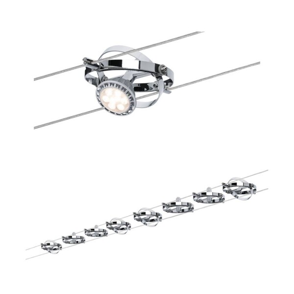 Paulmann Cardan 94153 kompletný systém lankových svietidiel GU5.3 80 W chróm, chróm (matný); 94153
