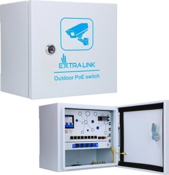 ExtraLink Extralink Atlas | vonkajší switch PoE | 8x RJ45 1000Mb/s PoE, 2x SFP, 120W, aktywne chłodzenie