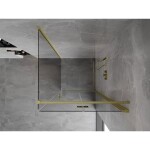 MEXEN/S - Mist-F sprchovací kút skladacie dvere pravá 95 x 95, transparent, zlato kartáčovaná 8A6T-095-095-55-00-P