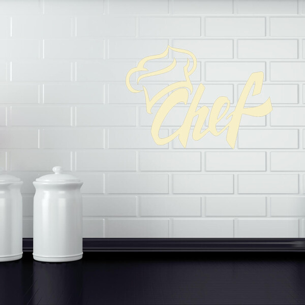 Veselá Stena Samolepka Chef Farba: béžová, Veľkosť: 80 x 55 cm