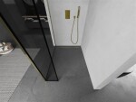 MEXEN/S - Kioto Sprchová zástena WALK-IN 100 x 40, čierny vzor, zlatá 800-100-212-50-70-040