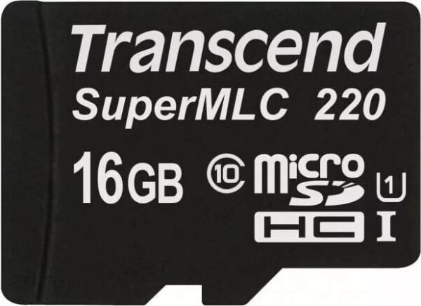 Transcend SuperMLC 220 MicroSDHC 16 GB Class 10 UHS-I/U1 (TS16GUSD220I)
