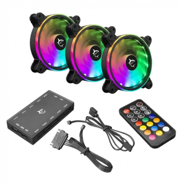 White Shark 1262-04-V NEBULA Kit 3ks čierna / Sada ventilátorov / 120mm / ARGB / 25dB (NEBULA)