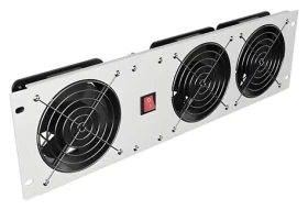 Lanberg Ventilačný panel 19" sivý / Ventilačný panel do racku / 3U / 3x ventilátor / 230V (AK-1506-S)