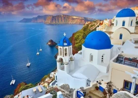 ENJOY Puzzle Santorini - Výhľad na lode, Grécko