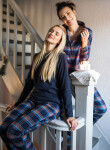 Kľúč LNS 431 B25 long/r S-XL dámske pyžamo bez zipsu tmavě modrá L